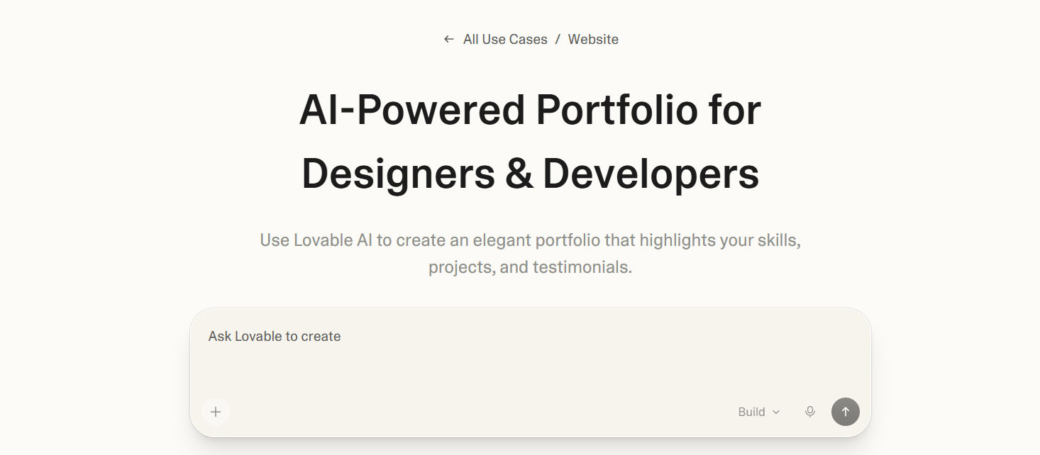 Wix AI Portfolio Generator interface