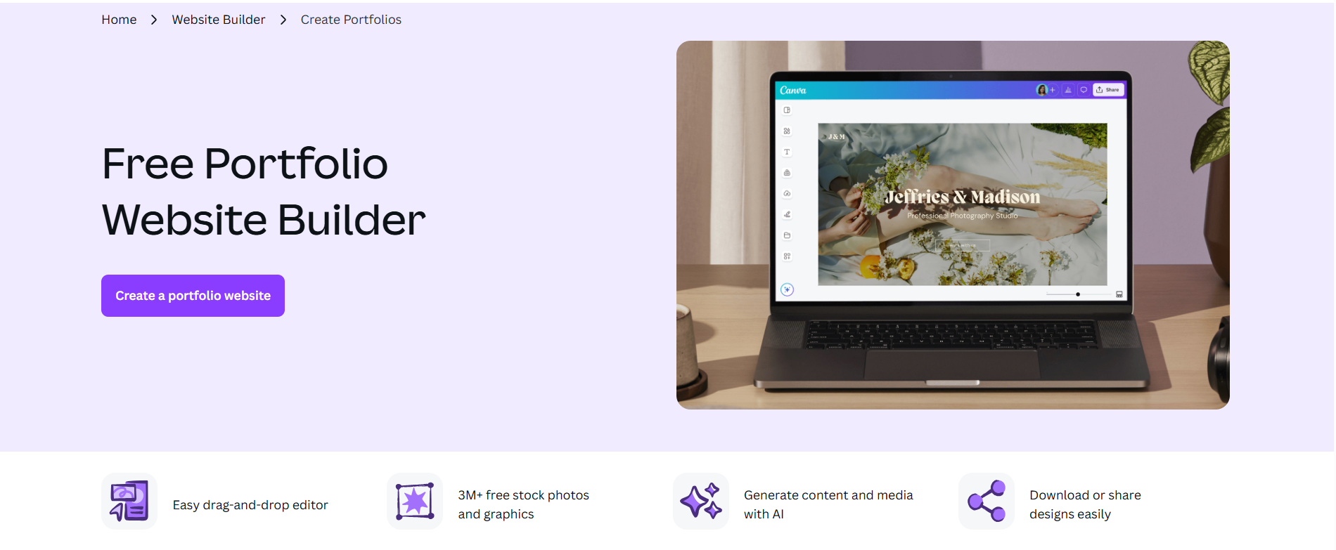 Gamma portfolio builder interface