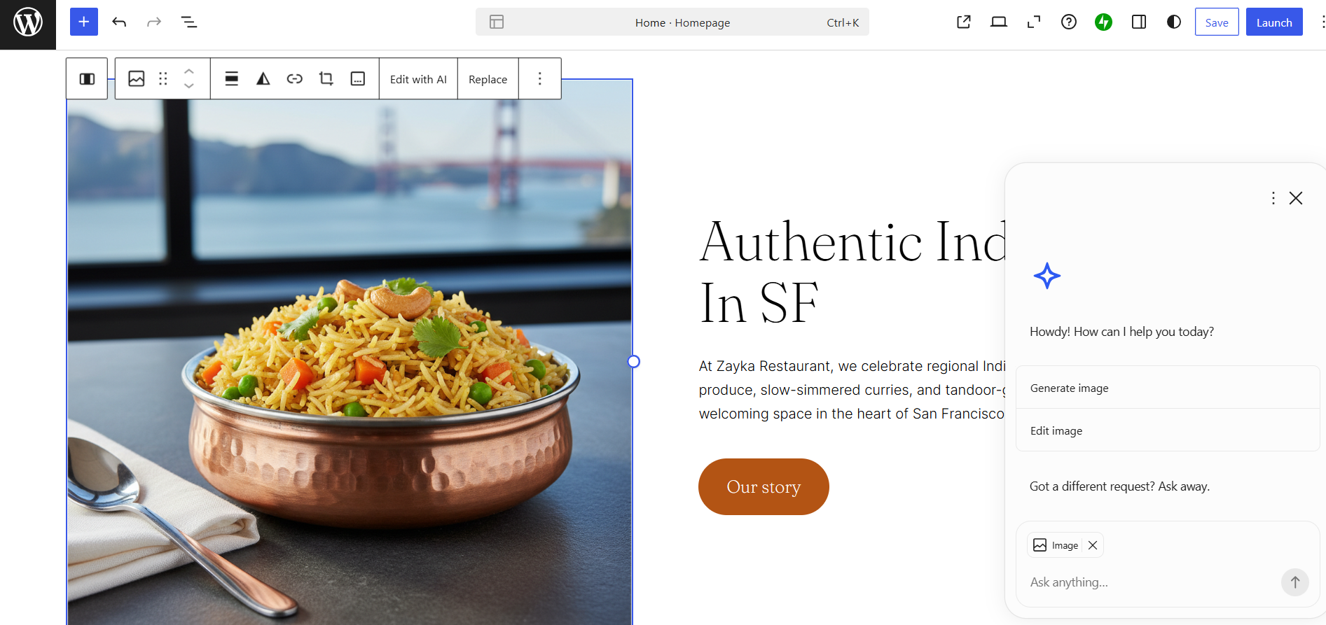 WordPress CMS screenshot